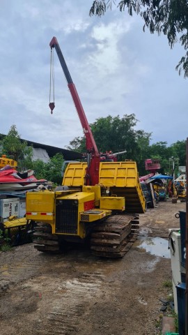 ขาย รถบรรทุกตะขาบ ดั๊มเปอร์ ติดเครน 3 ตัน แทรคเหล็กสามเหลี่ยม KOMATSU ดีเซล 4 สูบ ใช้ในสวนปาล์มเกษตร