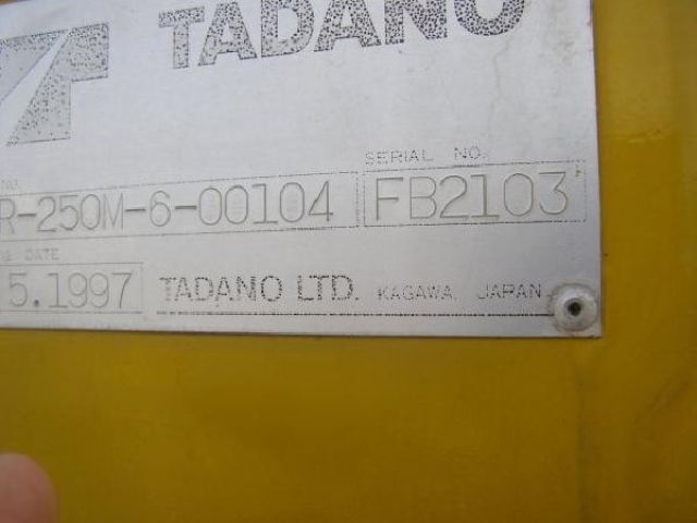 ขายเครน TADANO TR250M-6-00104 ปี 1997 สภาพดีพร้อมใช้งานเก่านอกแท้ๆ สนใจติดต่อเจี๊ยบเลยค่ะ 087-3310254 ค่ะ