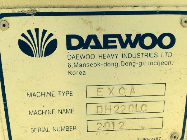 ขายรถแบคโฮ DAEWOO DH220LC-2012